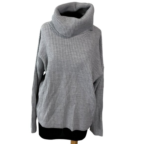 Banana Republic Sweaters - Banana Republic Womens Ribbed Turtleneck Sweater XL Gray Acrylic/Nylon Blend